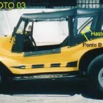 Capota de lona que amplia o espaço do banco traseiro do buggy