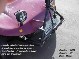 Detalhe da fixação do cambão no parachoque