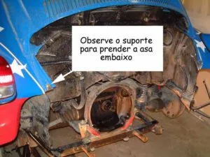 Suporte inferior para suportar o peso da asa do Baja