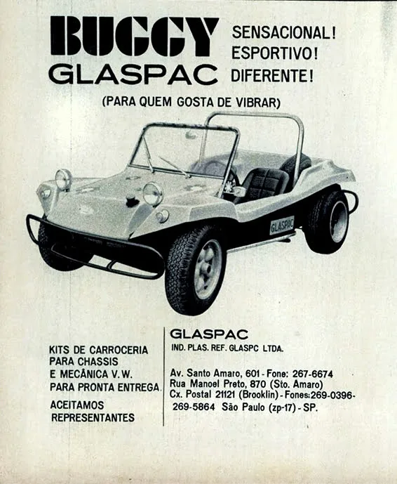 Primeiras publicidades do bugue da Glaspac