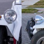 Lanternas (sinaleiras) no buggy. Sinaleira dianteira de moto custom, adaptada no Glaspac