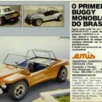 Publicidade do bugue Emis, mostrando as sinaleiras de Kombi