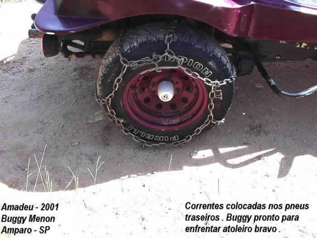 Correntes em pneus de buggy